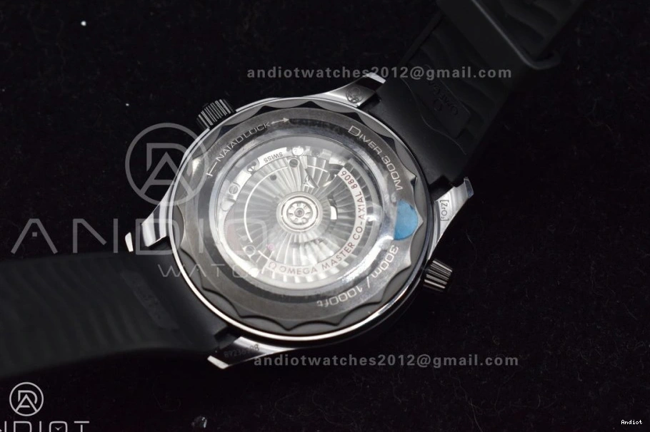 Seamaster Black VSF 43.5mm 1:1 Rubber Black Ceramic Dial Best 300m on Black A8806 Edition Strap 1228